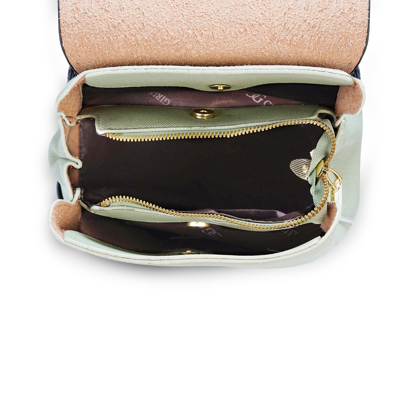 Green & Black Colourblocked Backpack