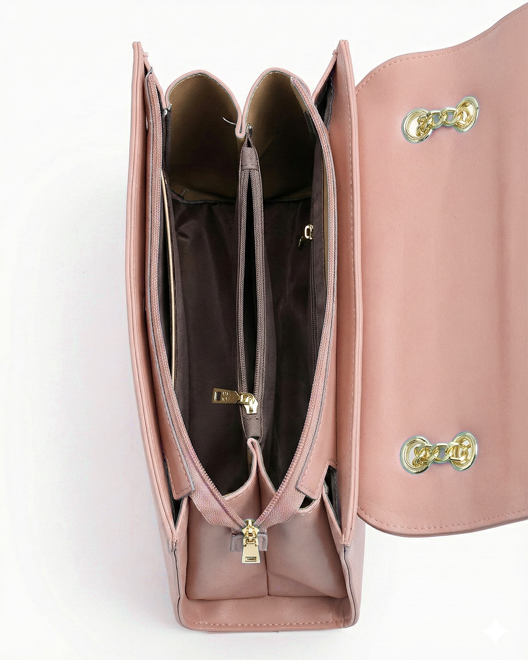 Refined Two-Texture Structured Flap Bag