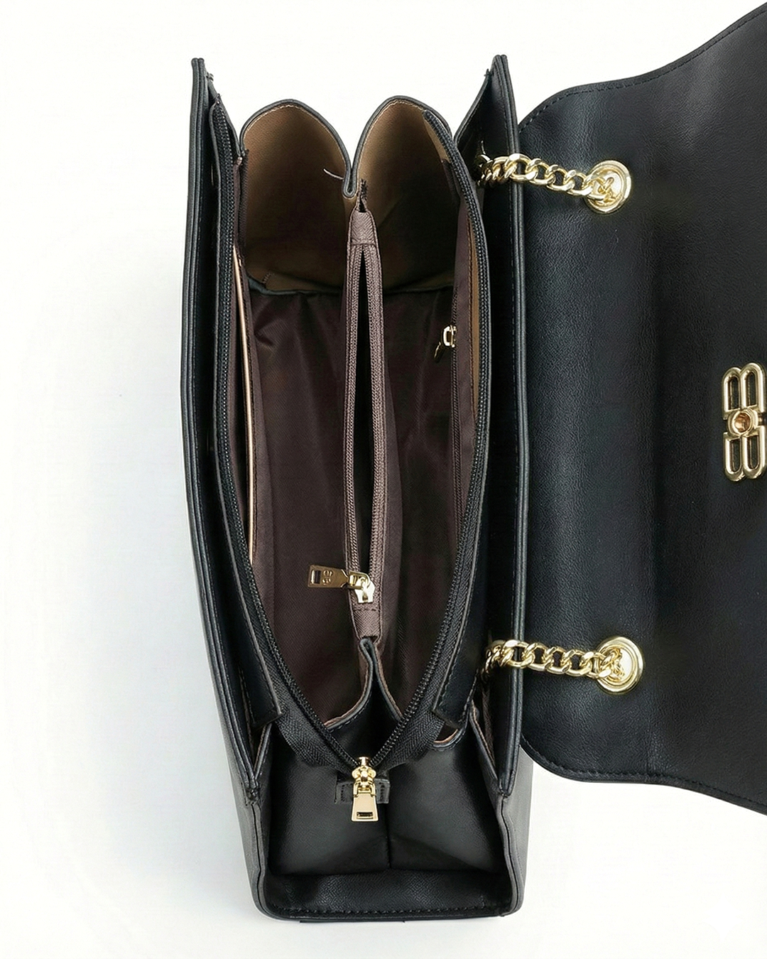 Refined Two-Texture Structured Flap Bag