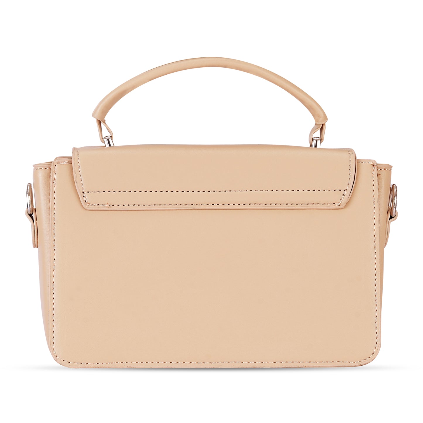 Beige Structured Satchel Bag