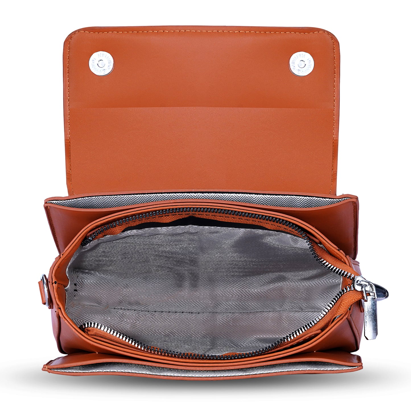 Tan Structured Satchel Bag