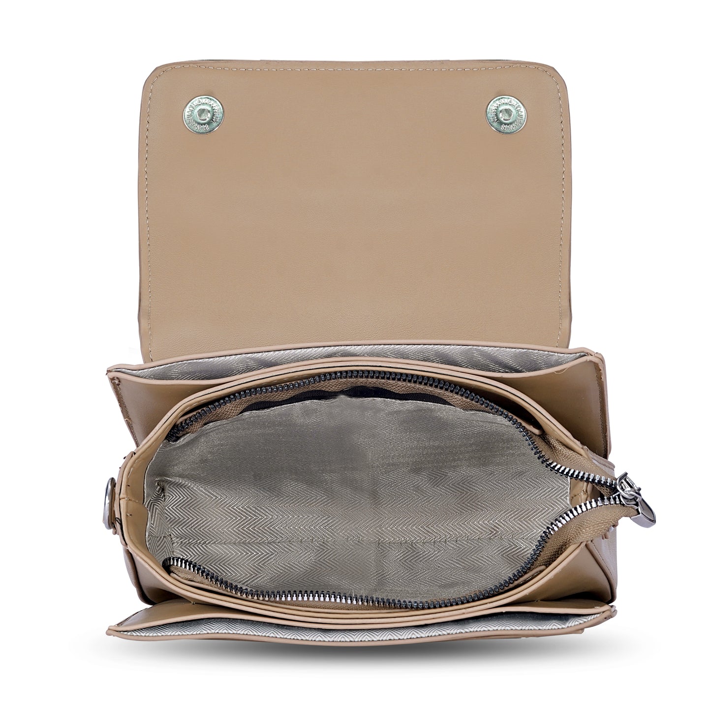 Khaki Structured Satchel Bag