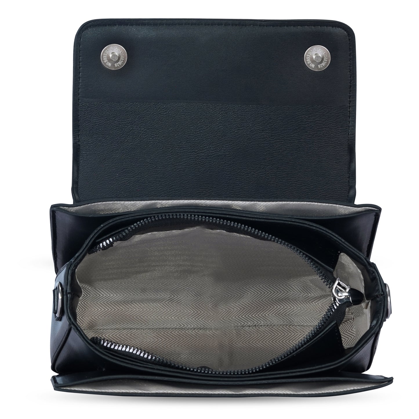 Black Structured Satchel Bag