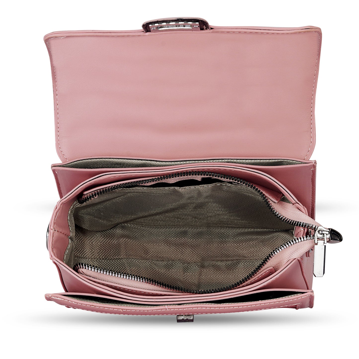 Pink Colourblocked Sling Bag