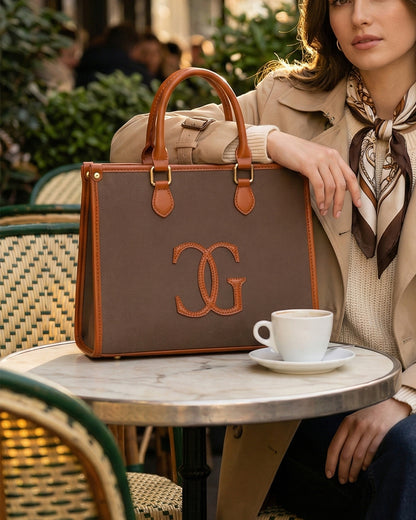 Classic CG  Contrast Trim Textured Satchel
