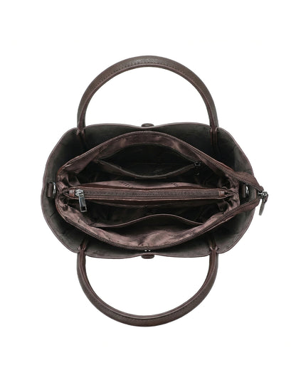 Artisanal Burnished Floral Medallion Bag