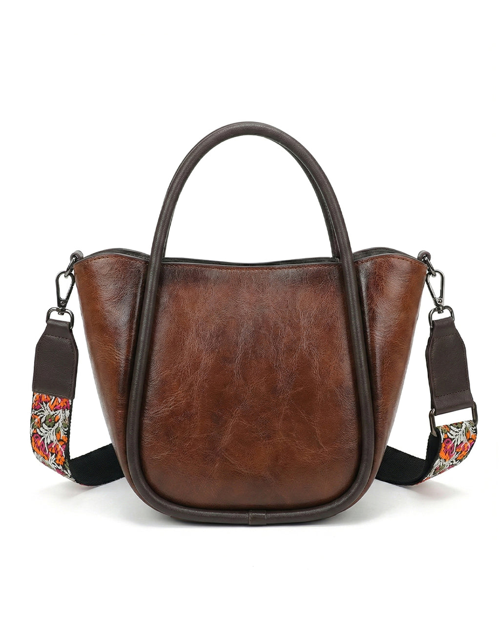 Artisanal Burnished Floral Medallion Bag