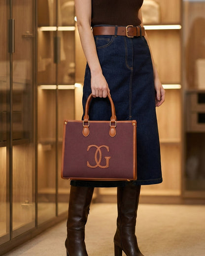 Classic CG  Contrast Trim Textured Satchel