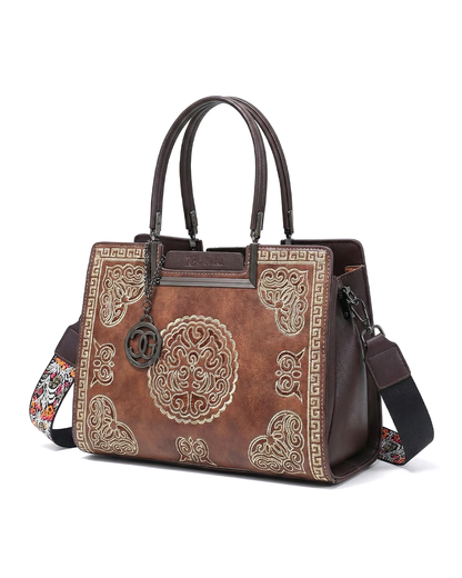 Artisanal Embroidered Aesthetic Top-Handle Bag