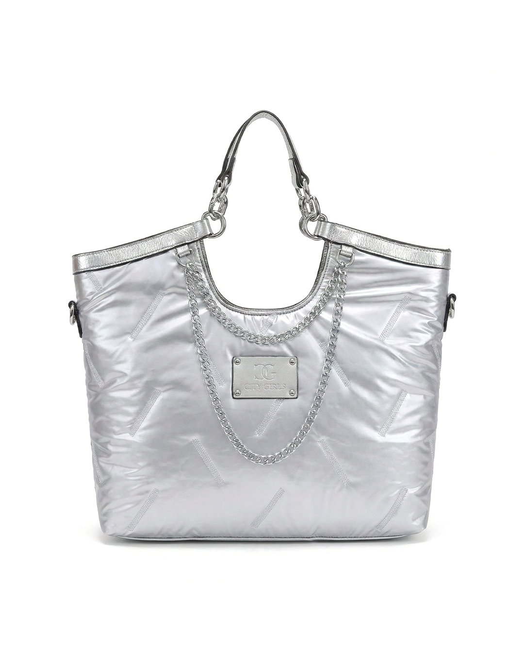 City Girls Futurist puffer Metallic Tote