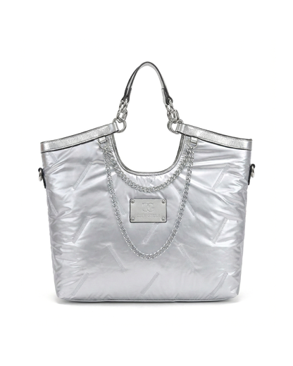 City Girls Futurist puffer Metallic Tote