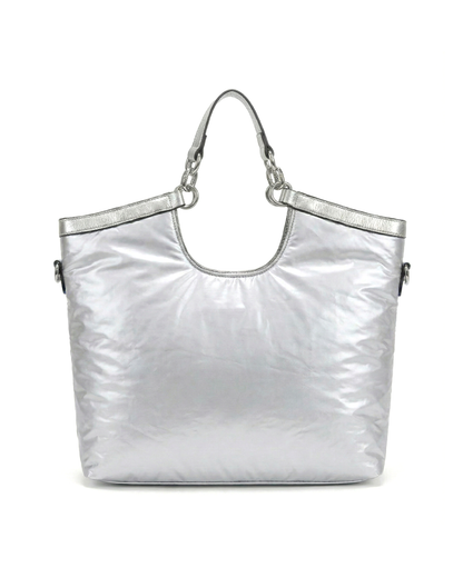 City Girls Futurist puffer Metallic Tote