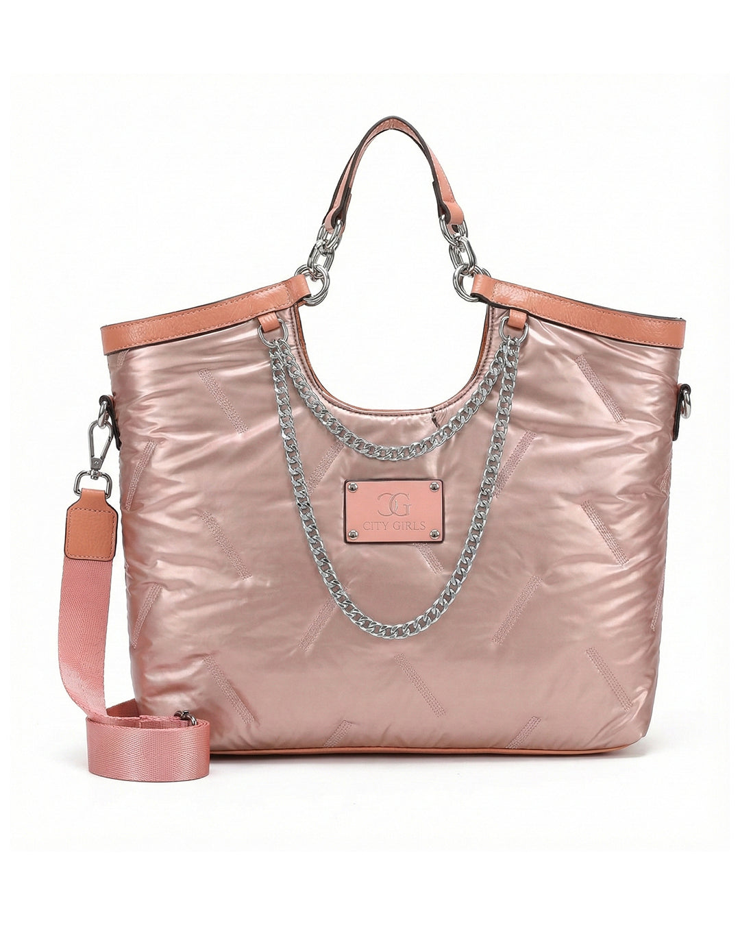 City Girls Futurist puffer Metallic Tote