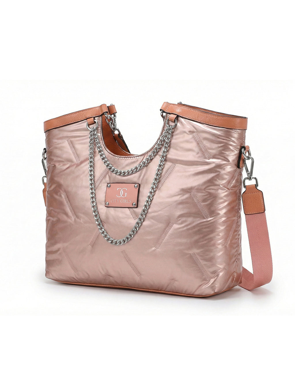 City Girls Futurist puffer Metallic Tote