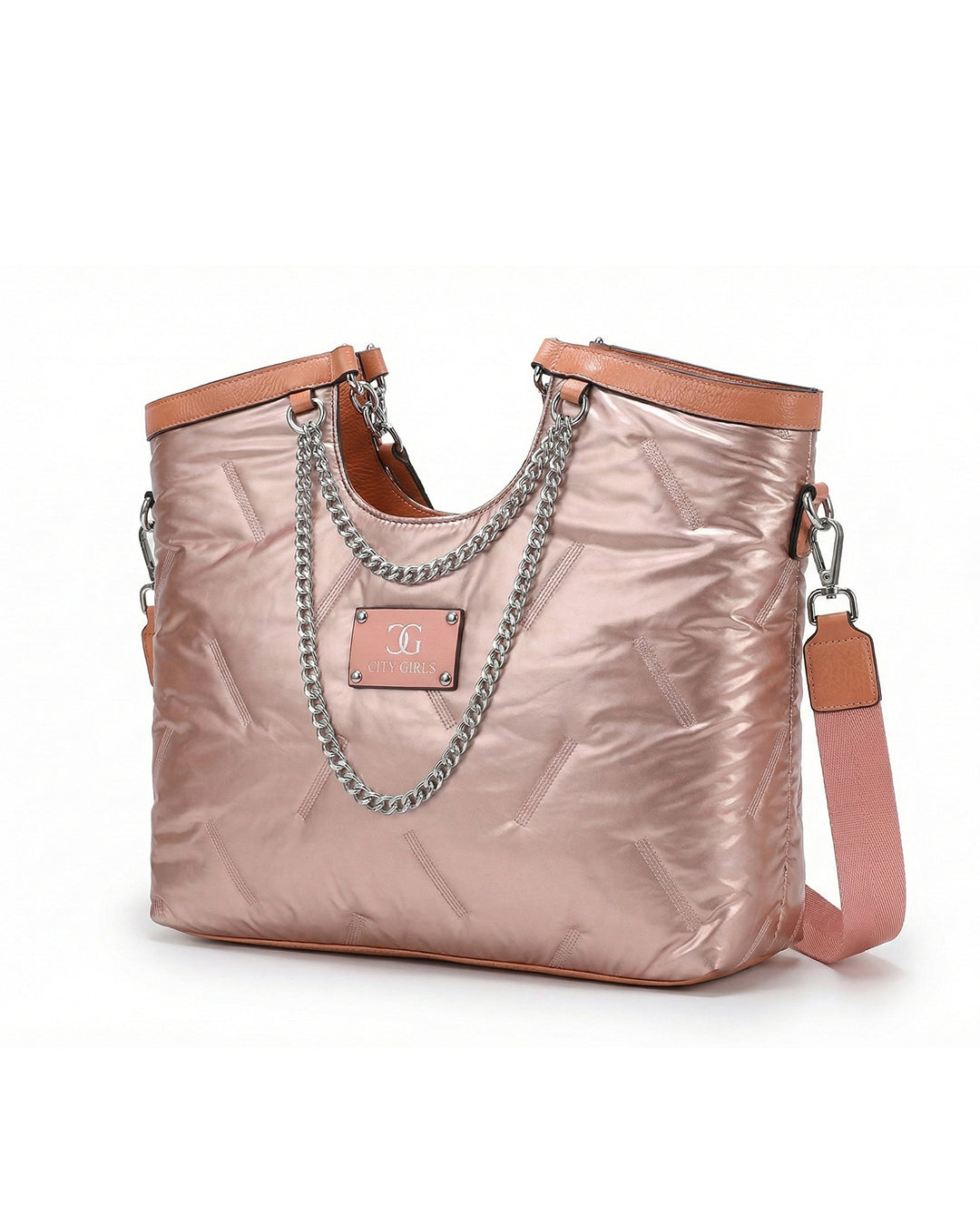 City Girls Futurist puffer Metallic Tote