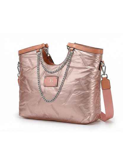 City Girls Futurist puffer Metallic Tote