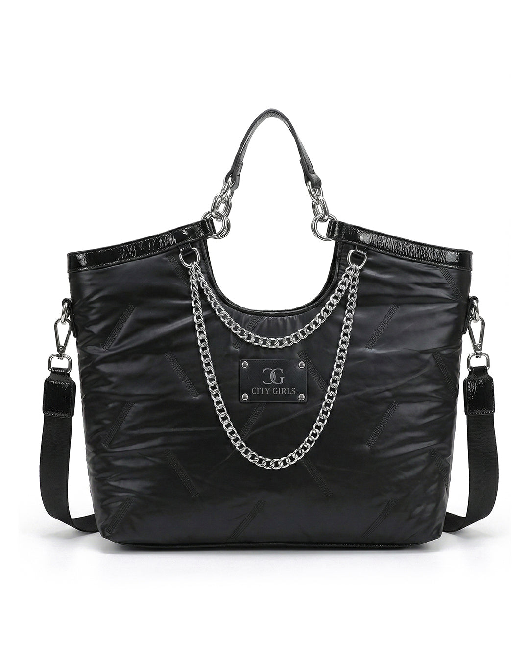 City Girls Futurist puffer Metallic Tote