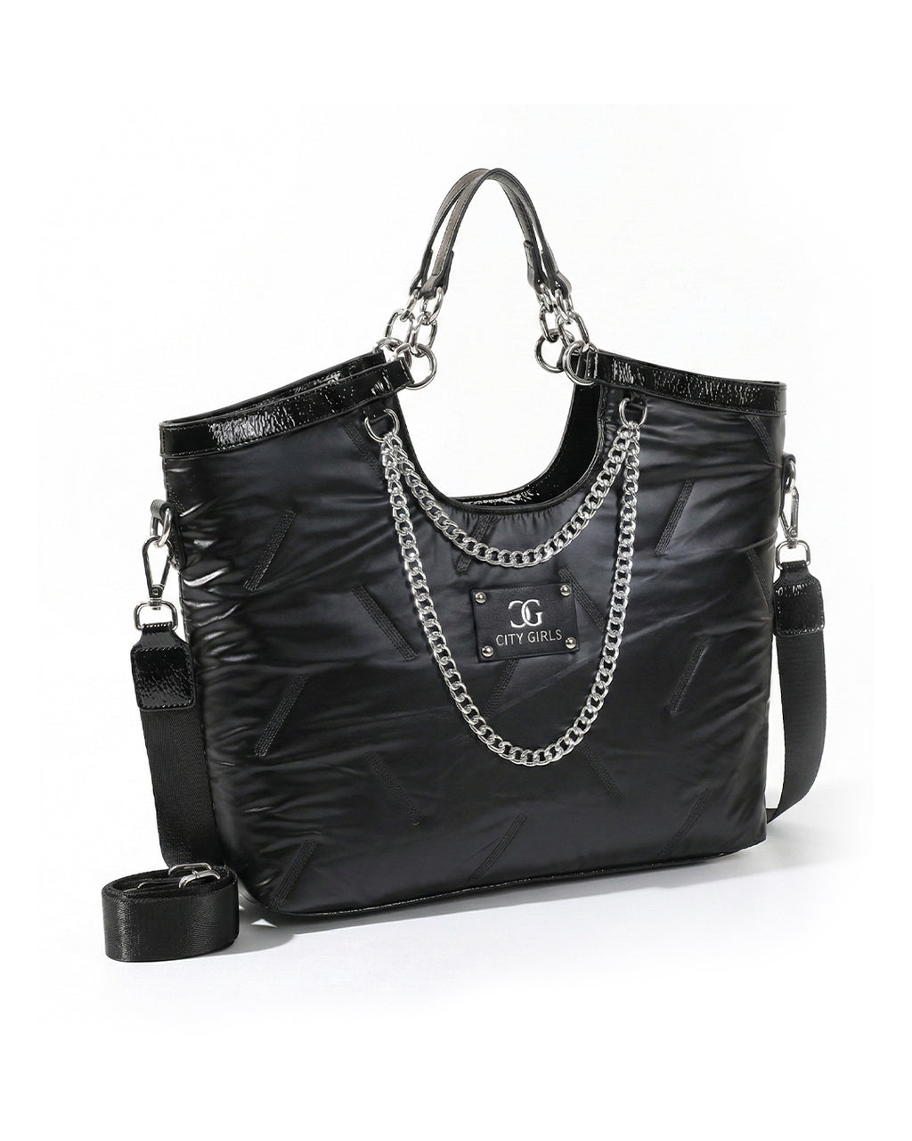 City Girls Futurist Puffer Metallic Tote