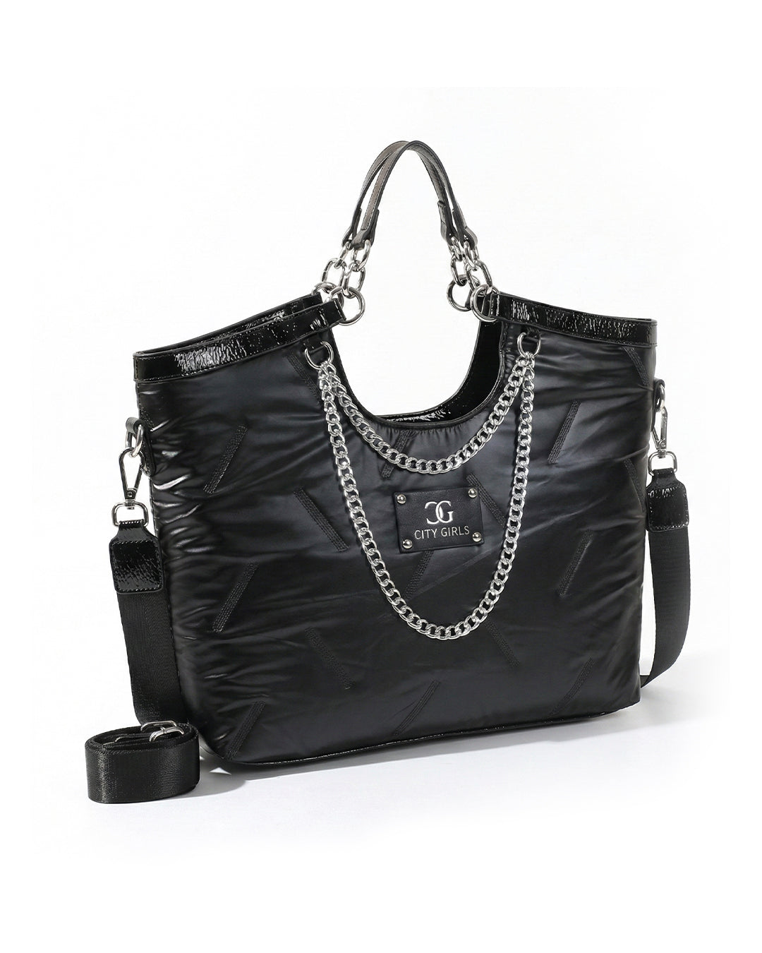 City Girls Futurist puffer Metallic Tote