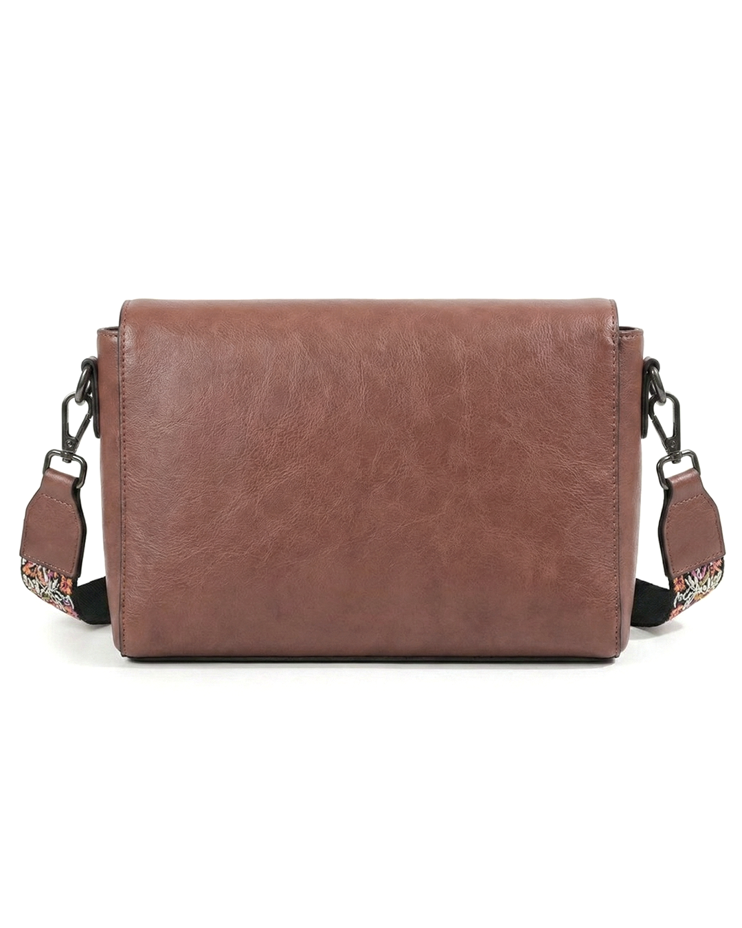 Vintage Floral Embroidered Envelope Crossbody Bag - Asymmetrical Flap