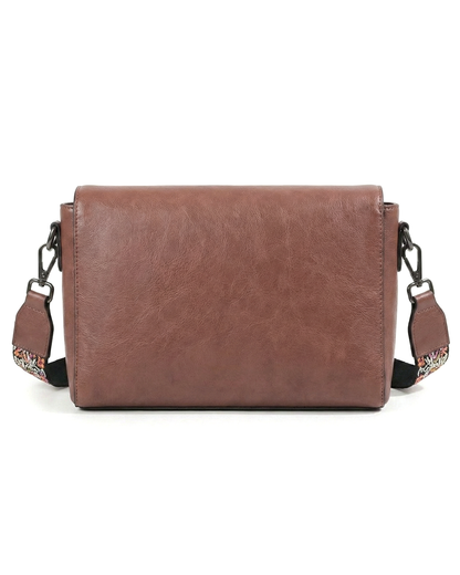 Vintage Floral Embroidered Envelope Crossbody Bag - Asymmetrical Flap