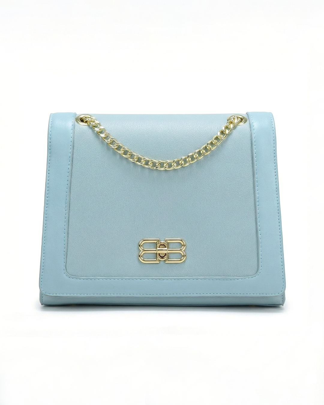 Refined Two-Texture Structured Flap Bag
