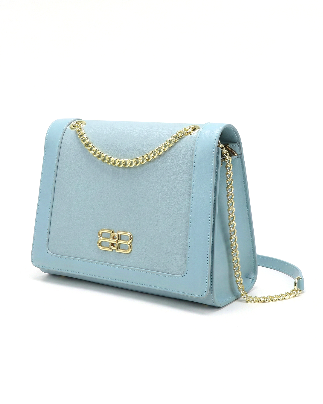 Refined Two-Texture Structured Flap Bag