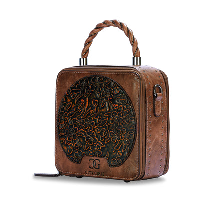 Tan Antique Satchel Bag