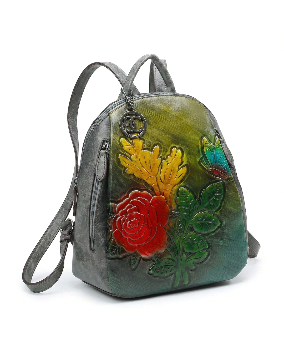 Embossed Rose Textured Luxury Backpack