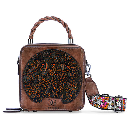 Tan Antique Satchel Bag