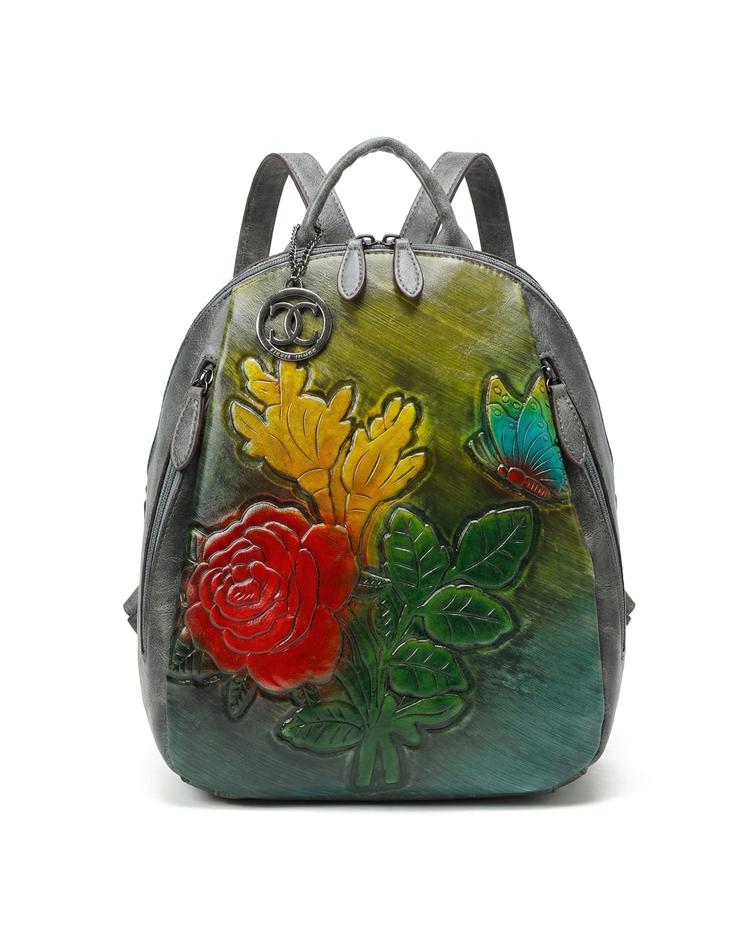 Embossed Rose Textured Luxury Backpack