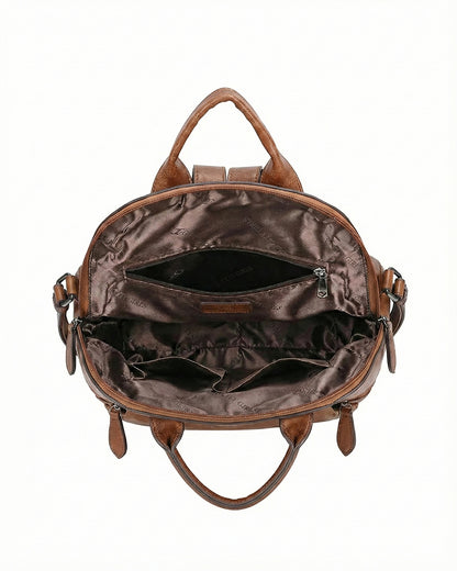 Embossed Rose Textured Luxury Backpack