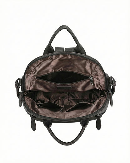 Embossed Rose Textured Luxury Backpack