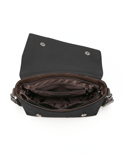 Vintage Floral Embroidered Envelope Crossbody Bag - Asymmetrical Flap