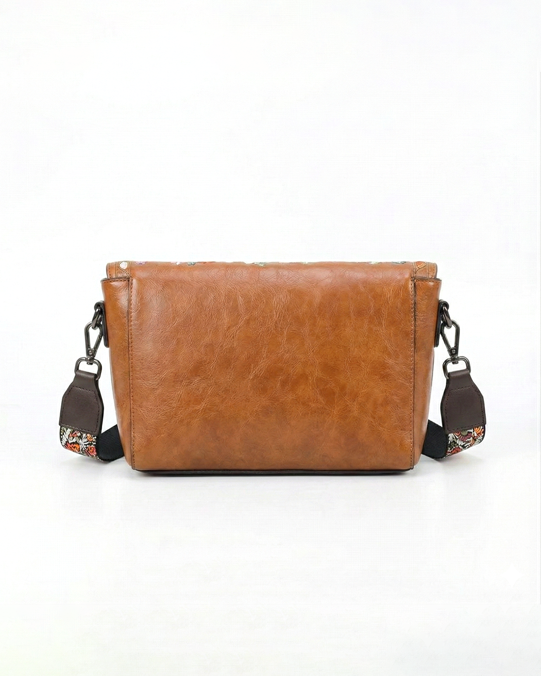 Vintage Floral Embroidered Envelope Crossbody Bag - Asymmetrical Flap