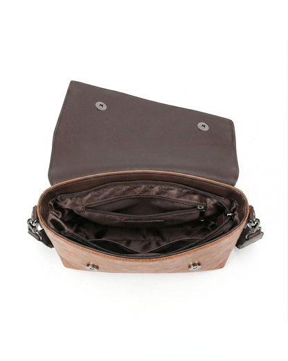 Vintage Floral Embroidered Envelope Crossbody Bag - Asymmetrical Flap