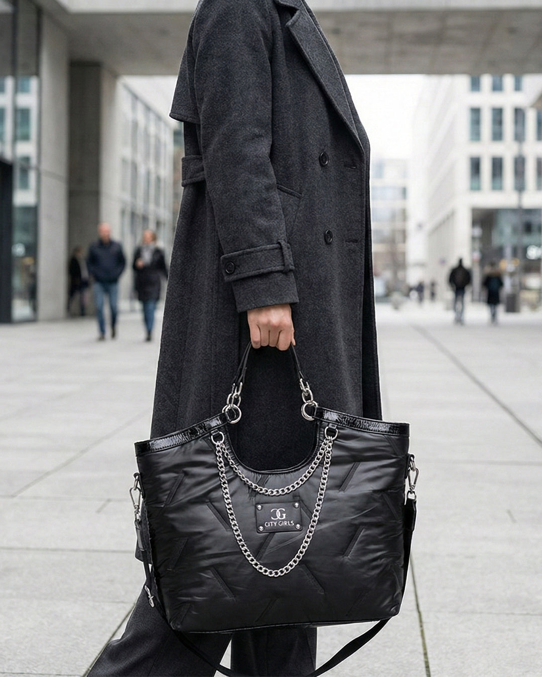 City Girls Futurist puffer Metallic Tote