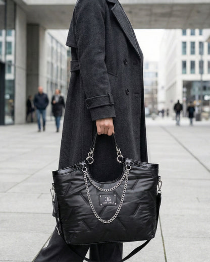 City Girls Futurist puffer Metallic Tote