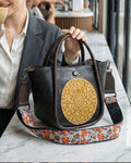 Artisanal Burnished Floral Medallion Bag