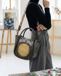 Artisanal Burnished Floral Medallion Bag