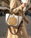 Artisanal Burnished Floral Medallion Bag