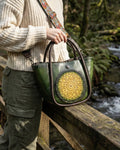 Artisanal Burnished Floral Medallion Bag