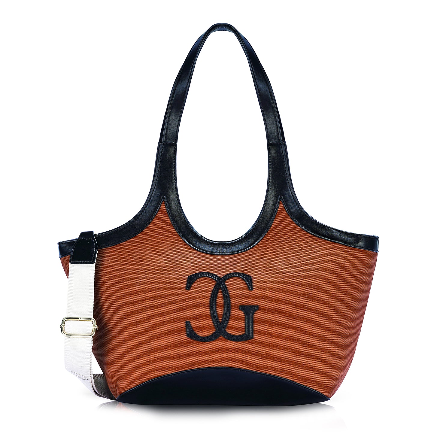 Black & Brown Colourblocked Tote Bag