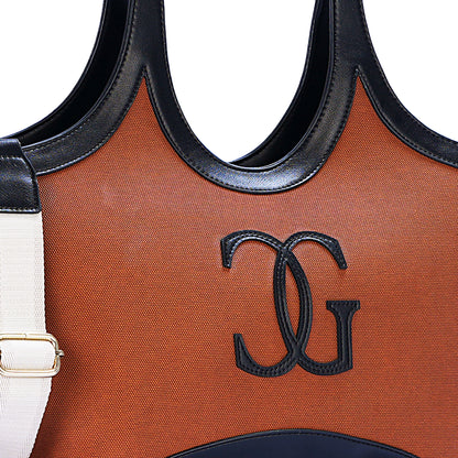 Black & Brown Colourblocked Tote Bag