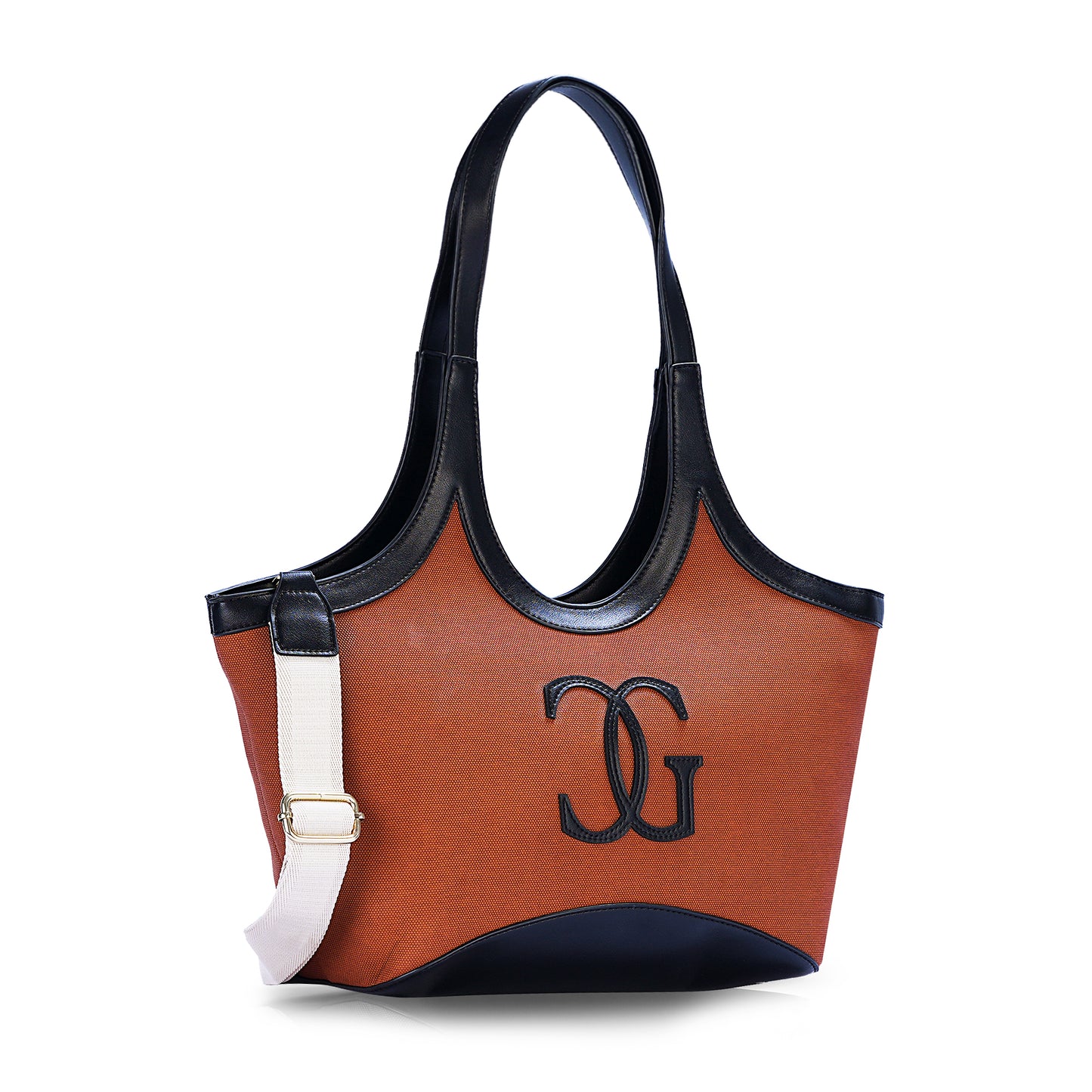 Black & Brown Colourblocked Tote Bag