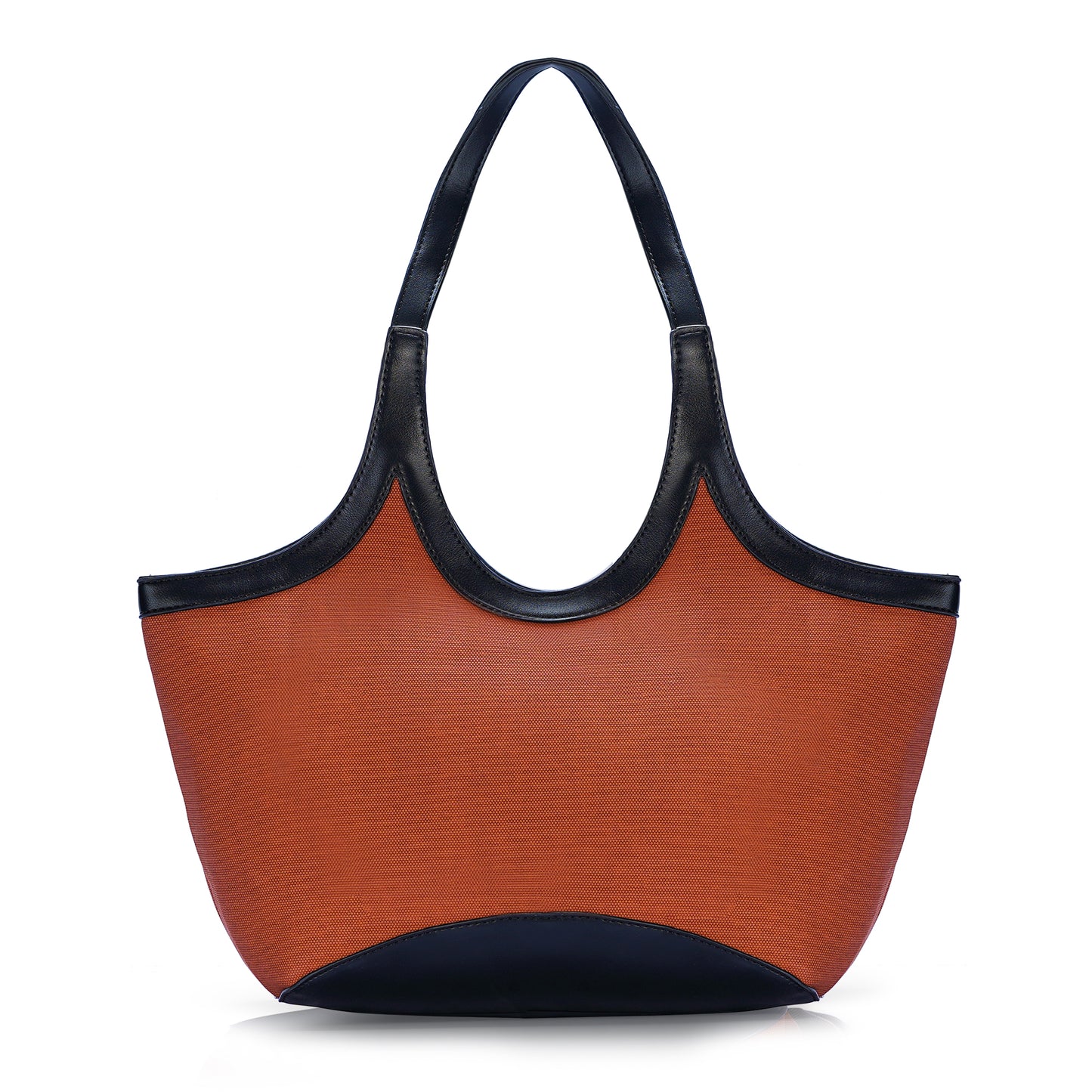 Black & Brown Colourblocked Tote Bag