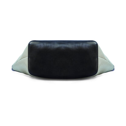 Green & Black Colourblocked Tote Bag