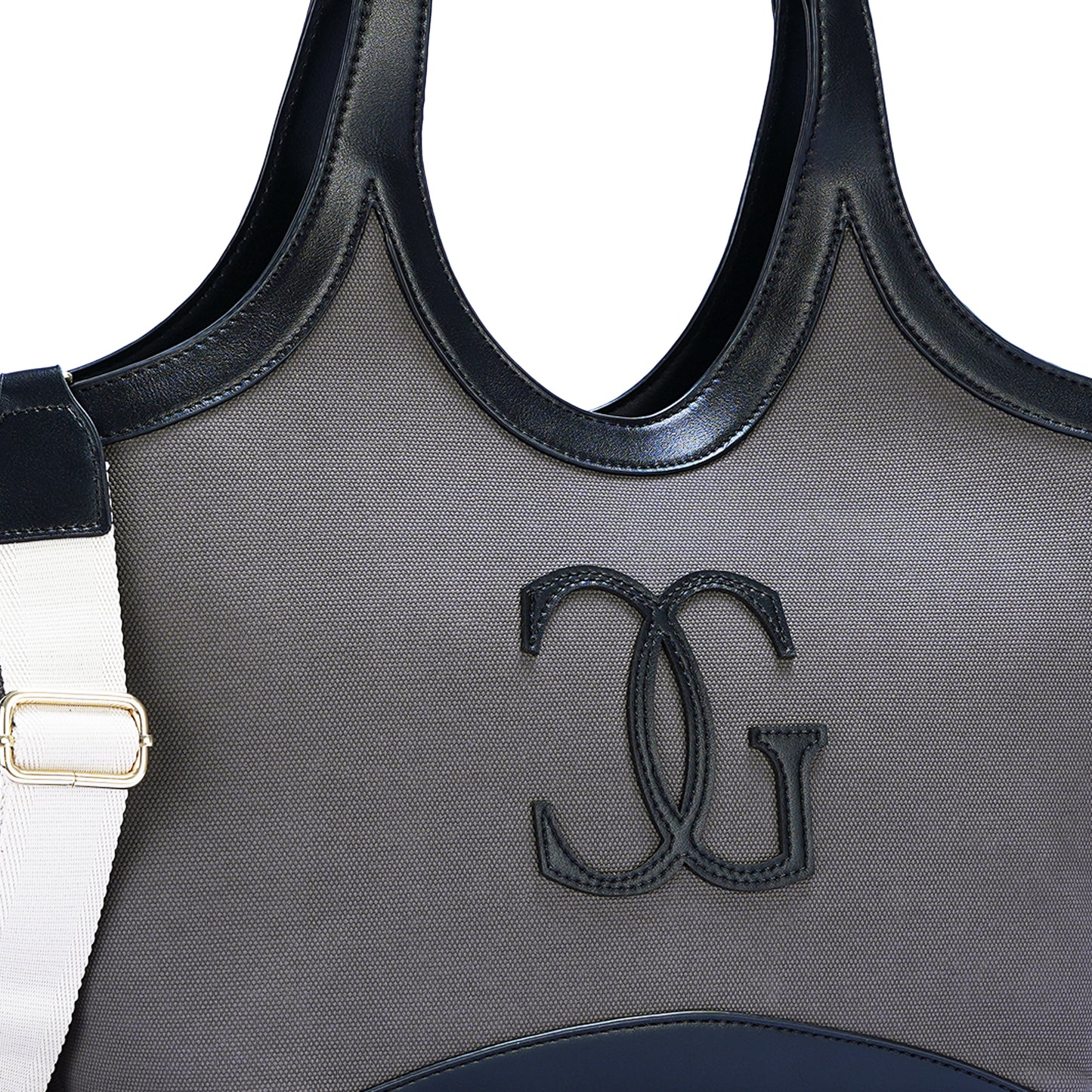 Black & Grey Colourblocked Tote Bag
