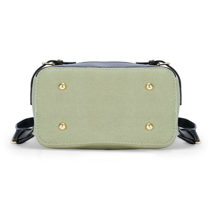 Green & Black Colourblocked Backpack