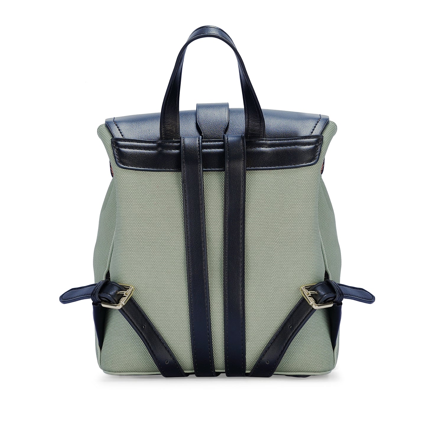 Green & Black Colourblocked Backpack